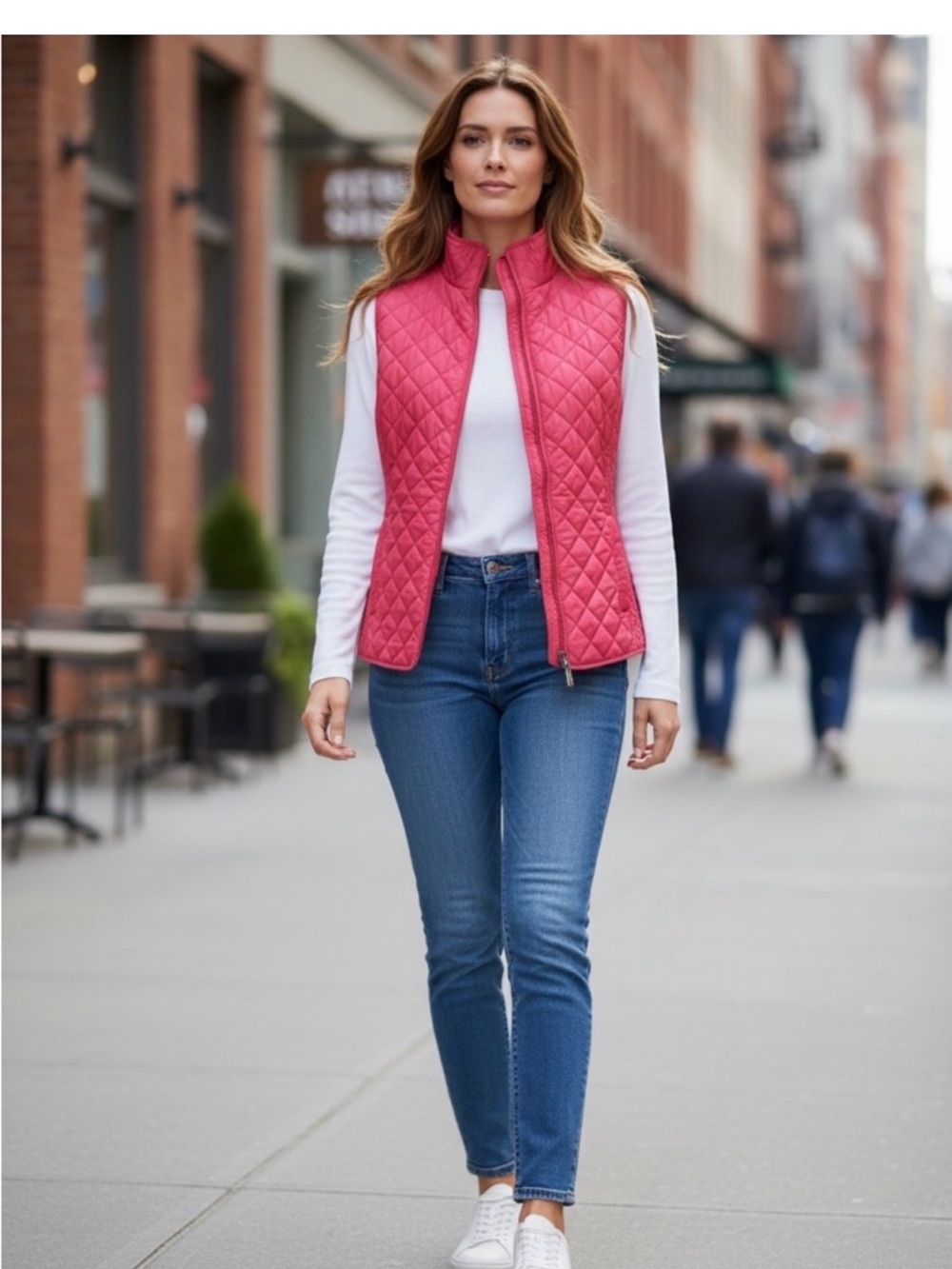 NWOT Quilted Pink Sleeveless Cotton Vest - Women's Lightweight Layer S